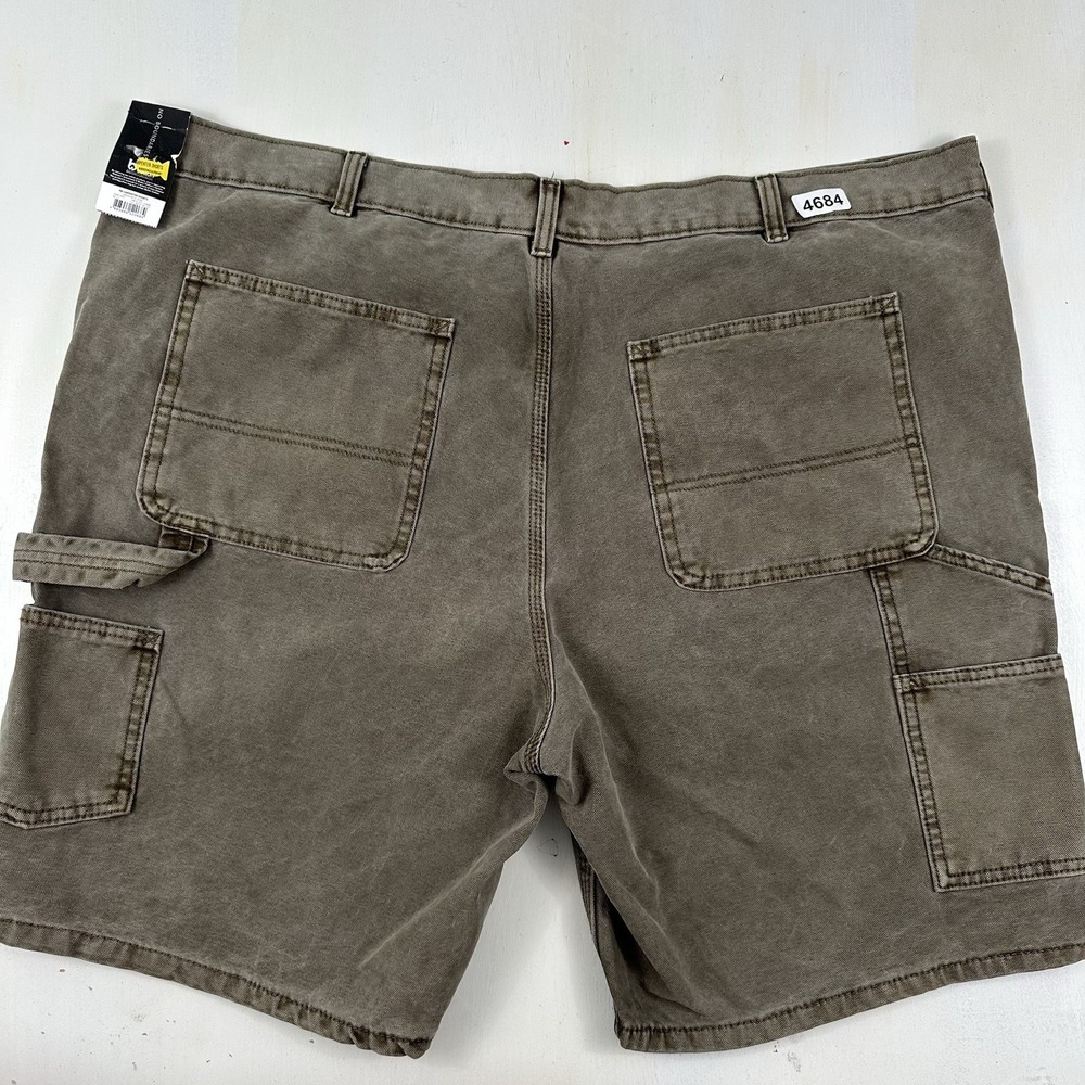 New No Boundaries Men's Carpenter Shorts 44x9 Olive‎ Cotton Canvas Army Green